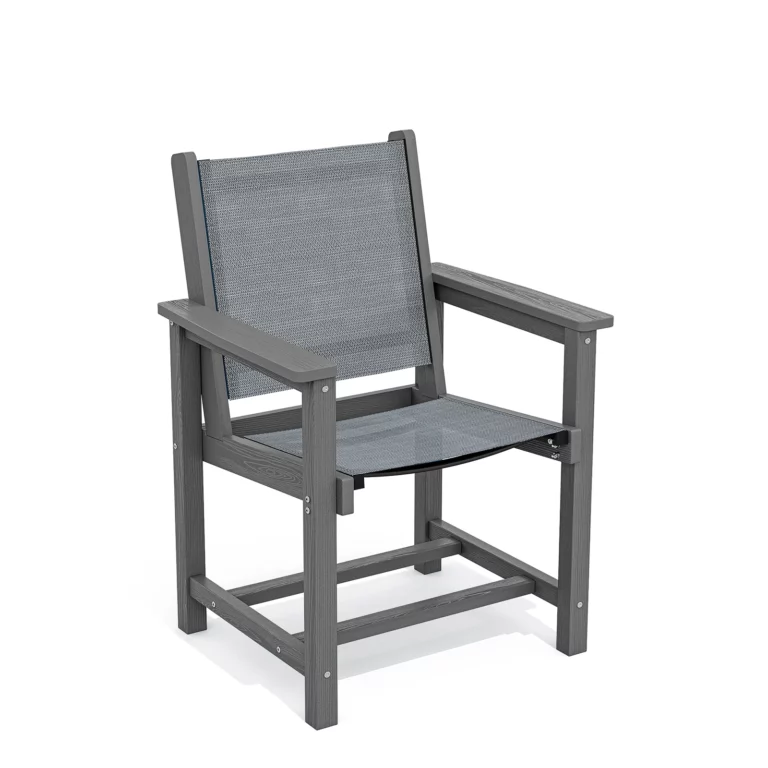 Dark Gray Mesh Outdoor Dining Chair- Homeselecting