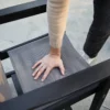 HDPE Mesh Outdoor Dining Armchair-Black softy