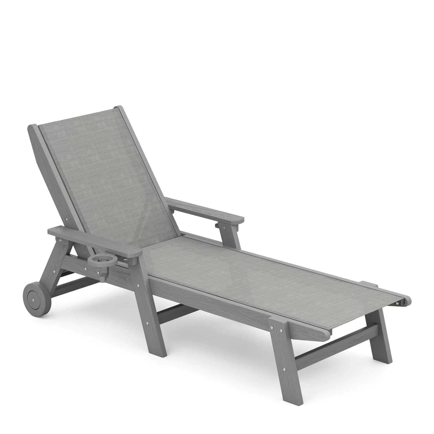 HDPE Mesh Reclining Chaise Lounge with Wheels