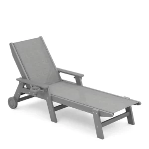 HDPE Mesh Reclining Chaise Lounge with Wheels