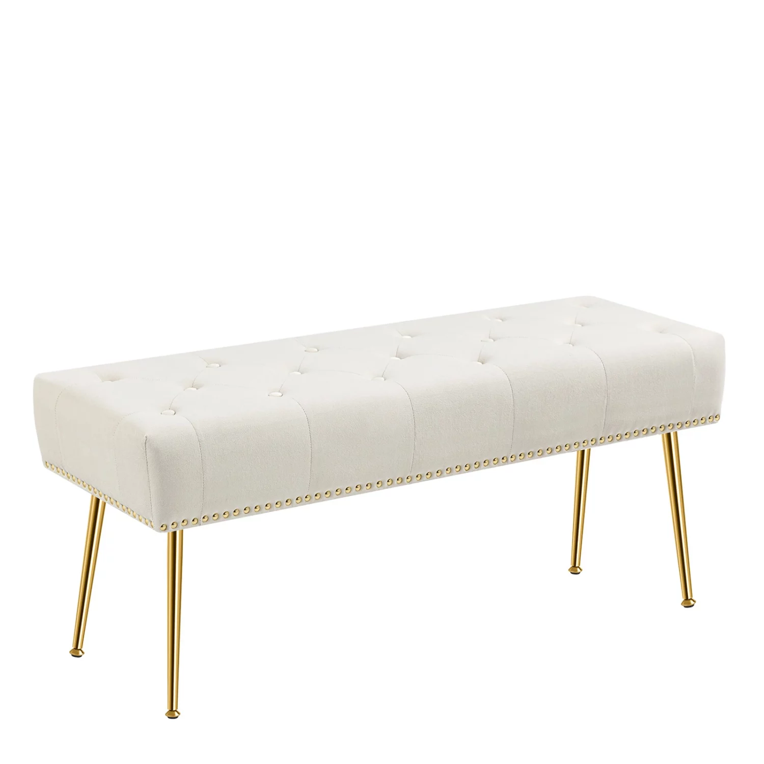 Modern Bedroom Tufted Velvet Ottoman Bench