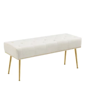 Modern Bedroom Tufted Velvet Ottoman Bench