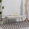 Modern Bedroom Tufted Velvet Ottoman Bench-Creamy White in the livingroom