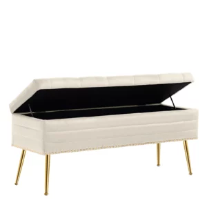 Modern Bedroom Tufted Velvet Storage Bench