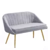 Gray Modern Velvet Lloveseat - Homeslecting