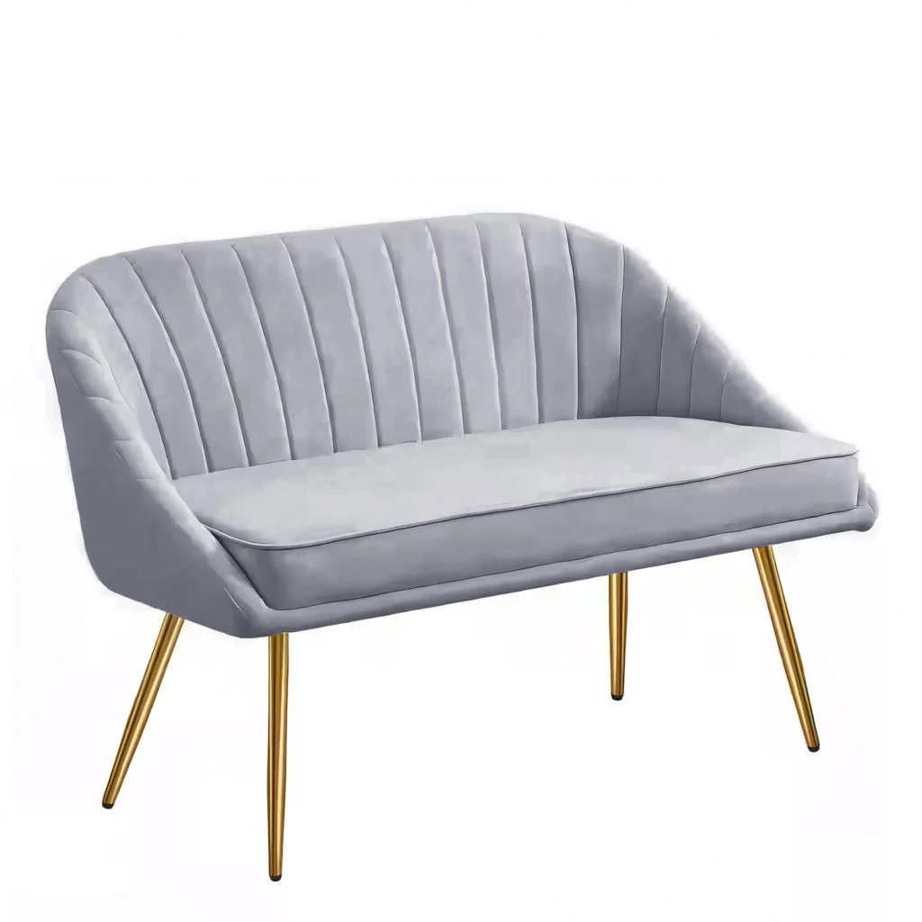 Gray Modern Velvet Lloveseat - Homeslecting