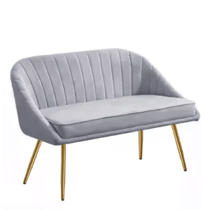 Gray Modern Velvet Lloveseat - Homeslecting