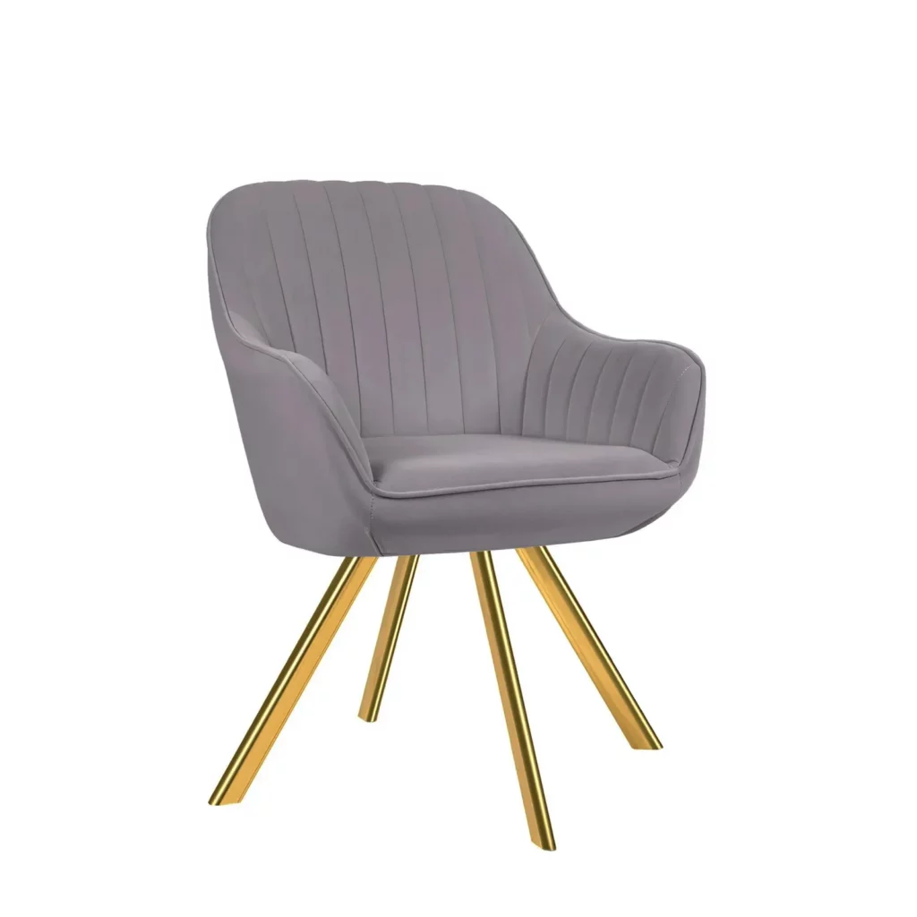 Modern Brushed Velvet Swivel Armchair