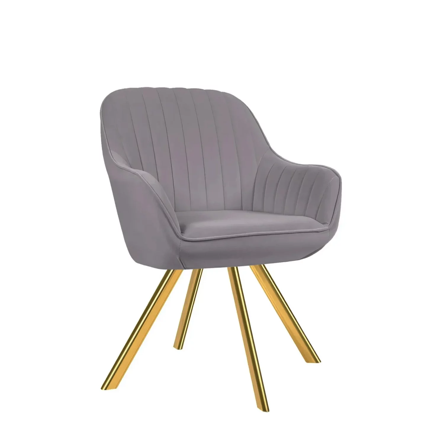 Modern Brushed Velvet Swivel Armchair
