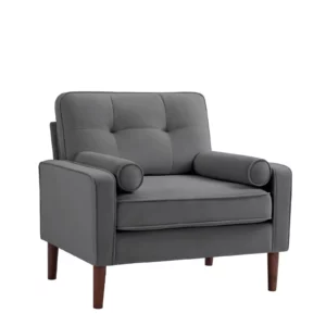 Dark Grey Velvet Accent Armchair - Homeselecting