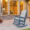 Olefin Tufted High Back Outdoor Chair Cushion Pair with Rocking Chair