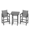 Gray3 Piece Bar Height Patio set-Homeselecting