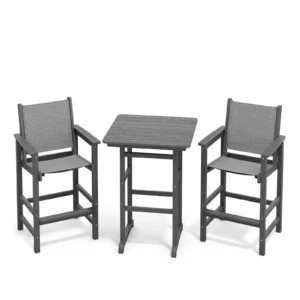 Gray3 Piece Bar Height Patio set-Homeselecting