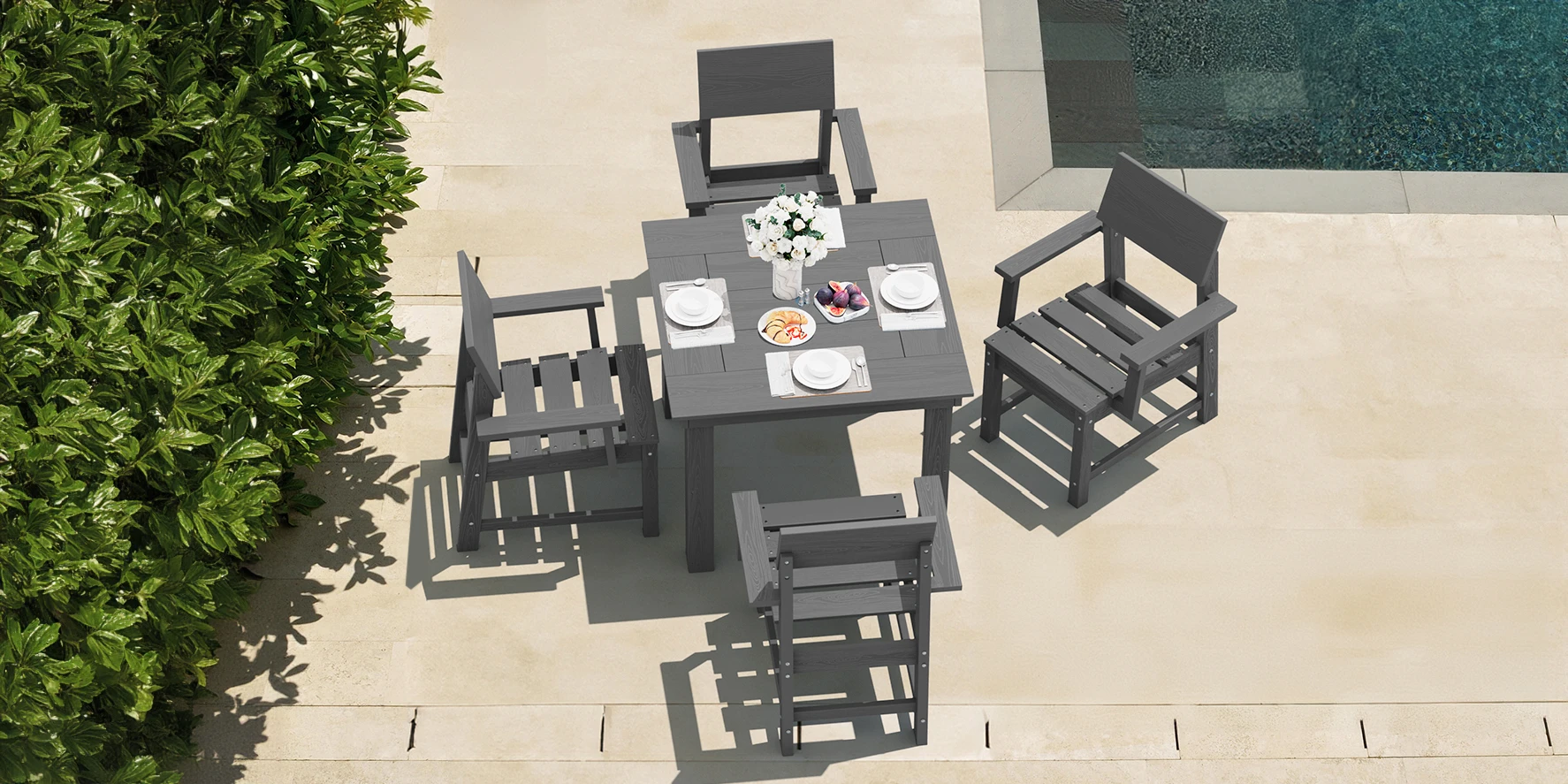 Square Patio Dining Table Pair With Dining Chairs