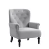 Dark Gray Velvet Tufted Accent Armchair - Homeselecting