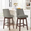 Velvet Swivel Bar Stool Set of 2 - Dark Gray