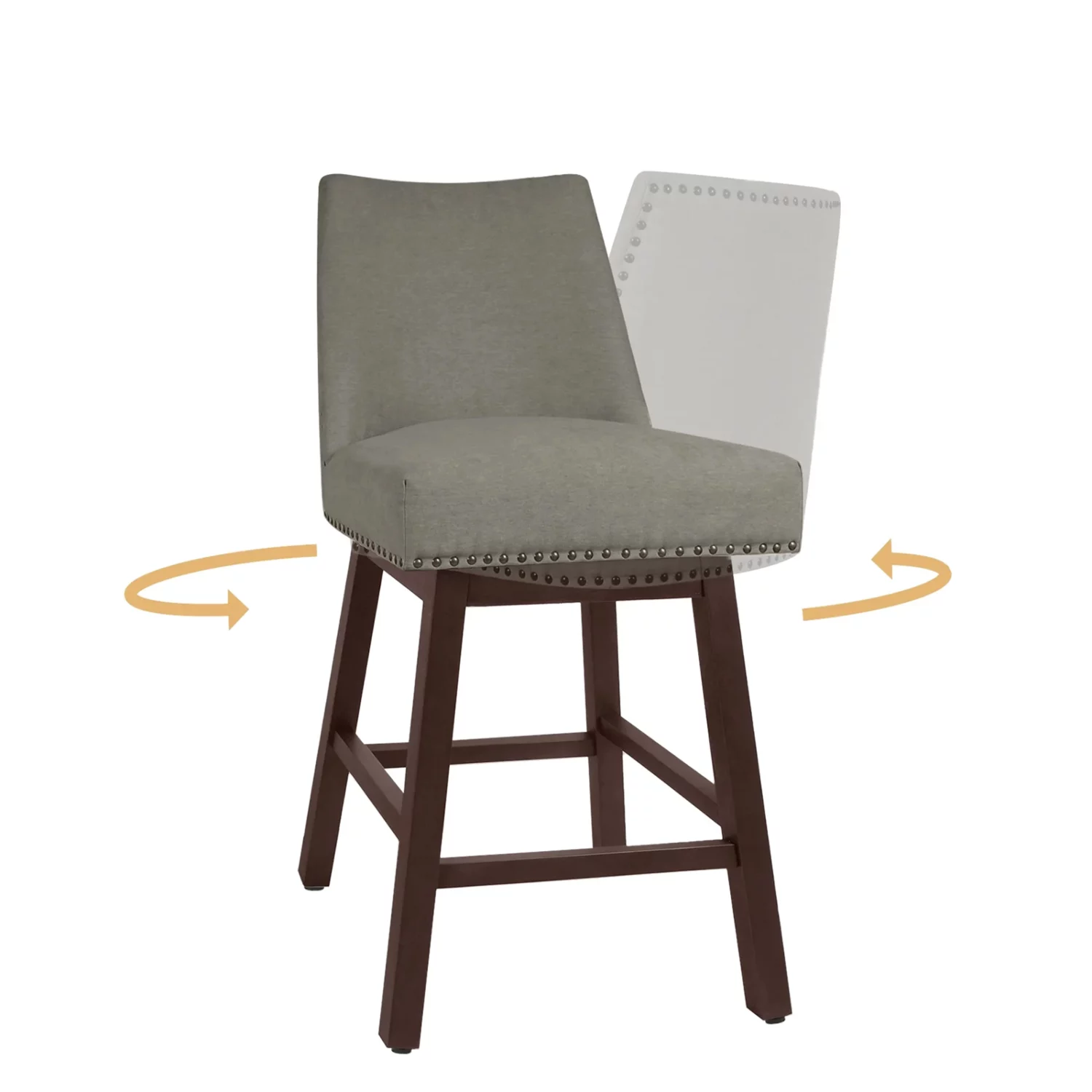 Velvet Swivel Bar Stool Set of 2 - Image 4