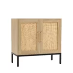 Wood Rattan Dining Storage Cabinet-Homeselecting