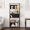 front view of the 3-Tier Oak Ladder Bookshelf-Walnut