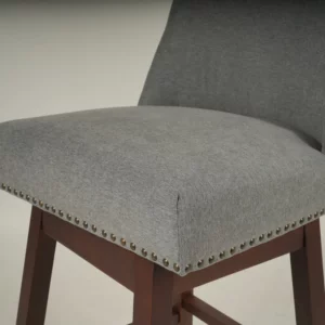 padded surface of the Velvet Swivel Bar Stool Set