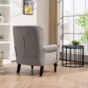 some details of the Velvet Accent Sofa Armchair with Tufted Back-Gray