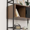 some shelf details of the 3-Tier Oak Ladder Bookshelf-Walnut