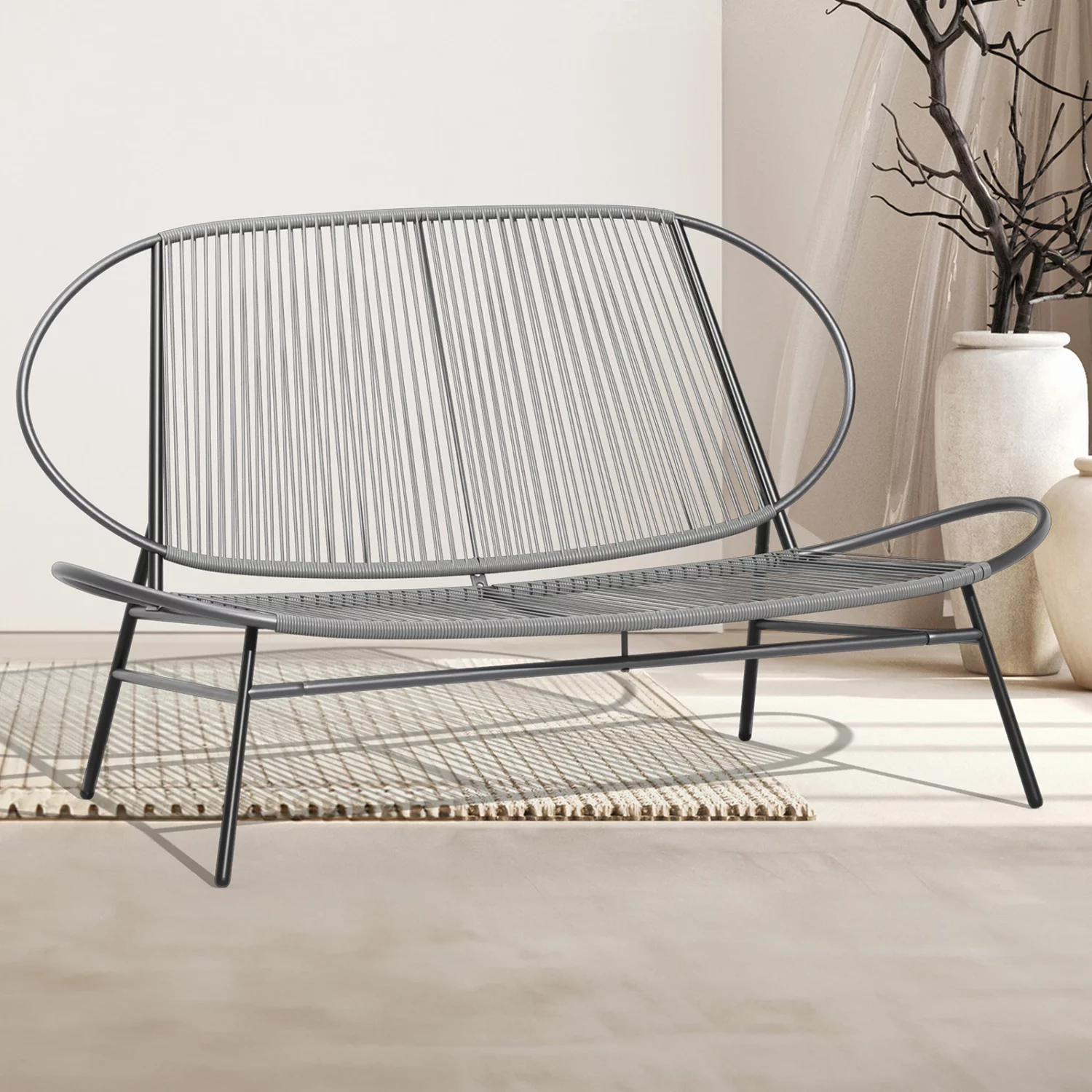 4-Piece Round Rattan Patio Bistro Set - Image 3
