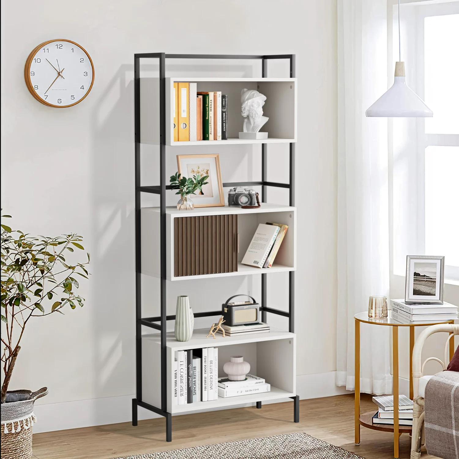 3-Tier Oak Ladder Bookshelf - Image 4