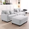 Corduroy sectional sofa in the living room