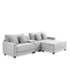 Gray Corduroy Sectional Sofa with Ottoman - Homeselecting