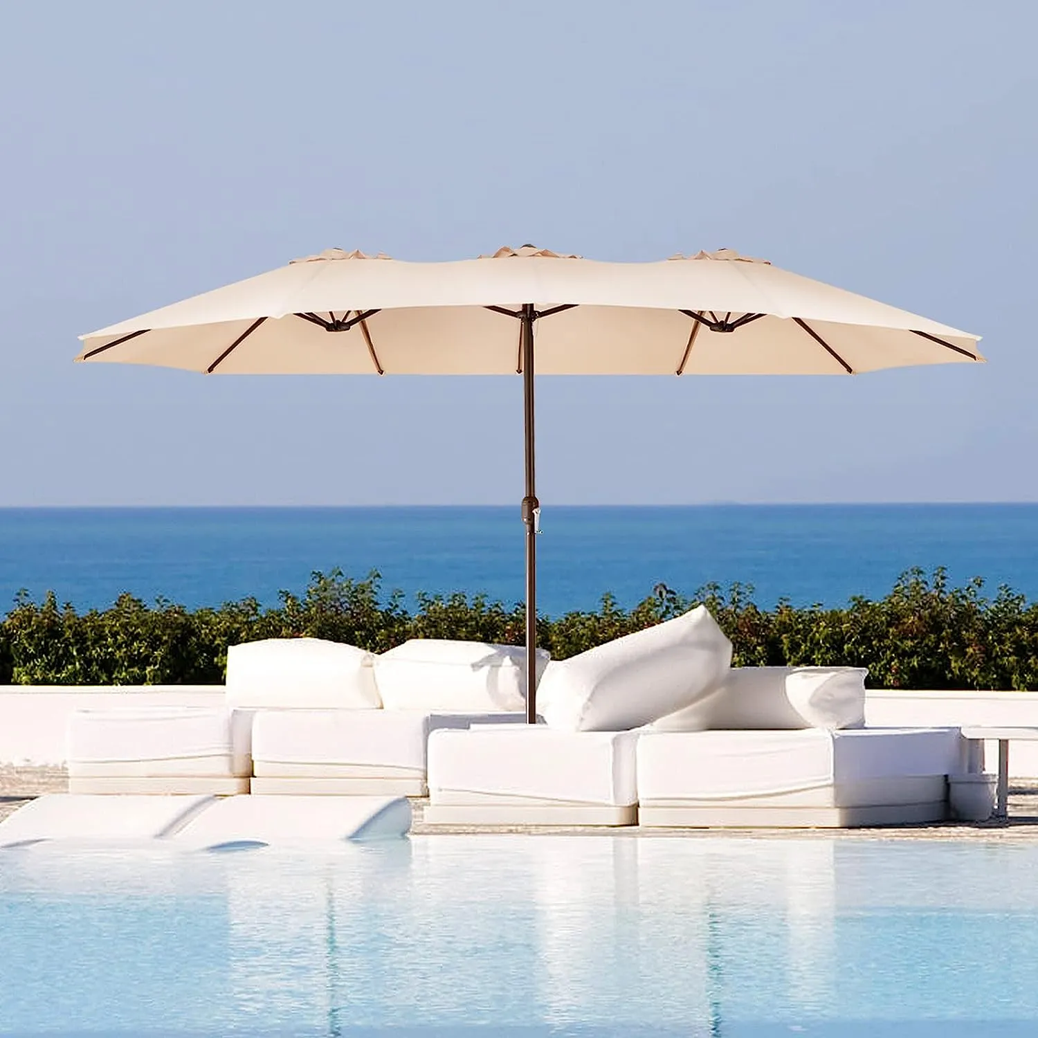 Double-sided patio umbrella